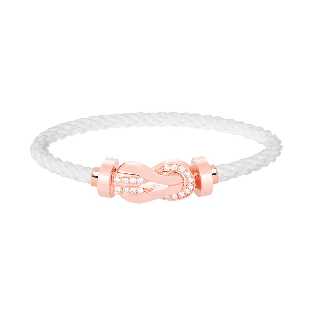 ¡®AuraJewelry¡¯CHANCE LARGE 8 FIGURE BUCKLE HALF DIAMOND BRACELET ROSE GOLD