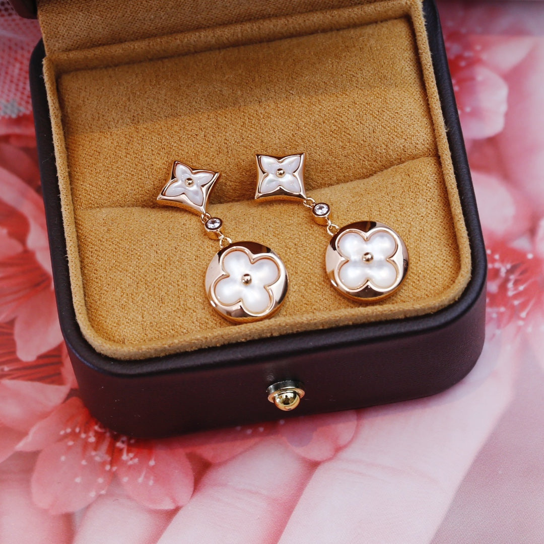 ¡®AuraJewelry¡¯STAR AND SUN PINK GOLD MOP DROP EARRINGS