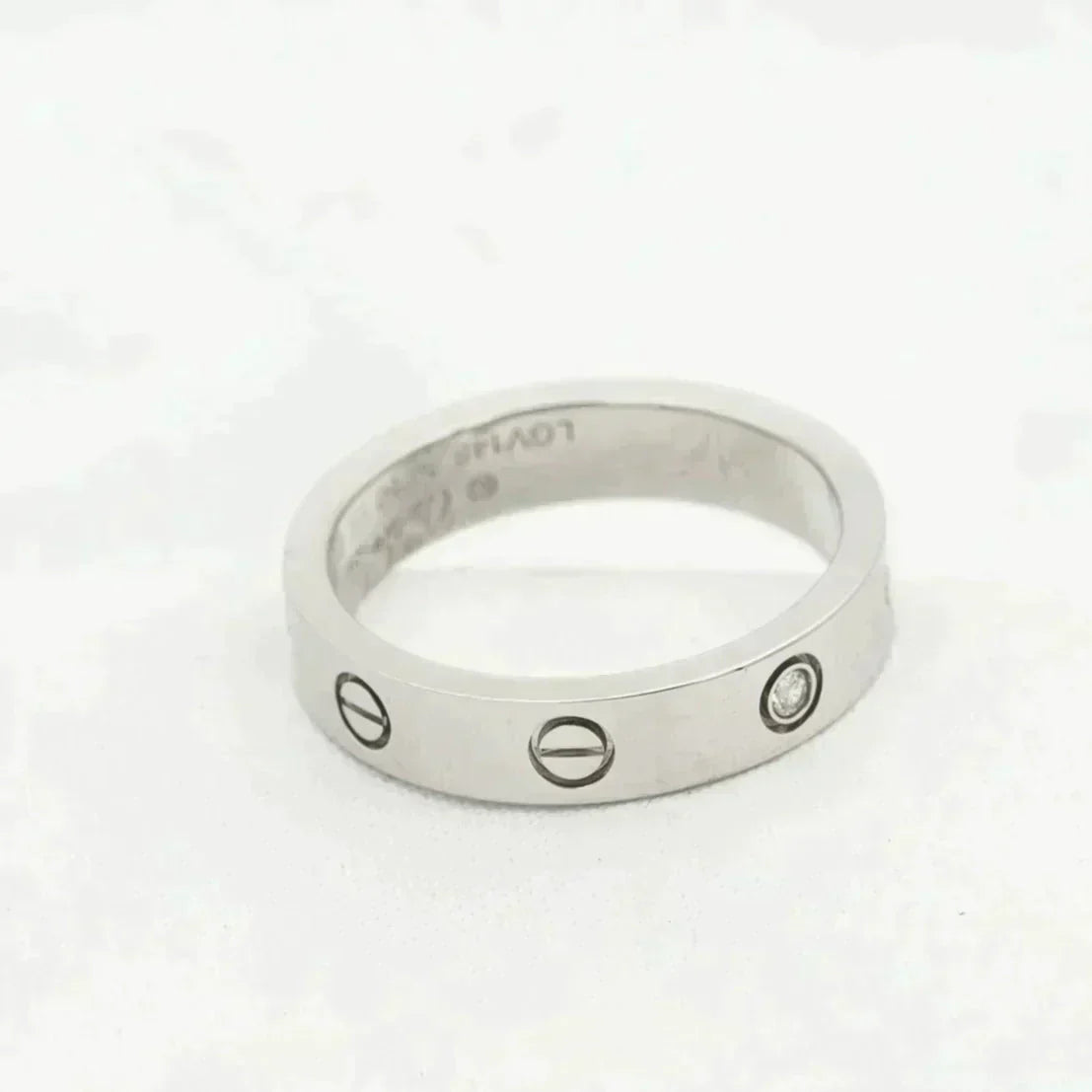 ¡®AuraJewelry¡¯LOVE RING 4MM 1 DIAMOND SILVER