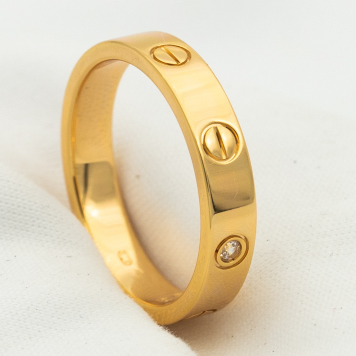 ¡®AuraJewelry¡¯LOVE RING 4MM 1 DIAMOND PINK GOLD