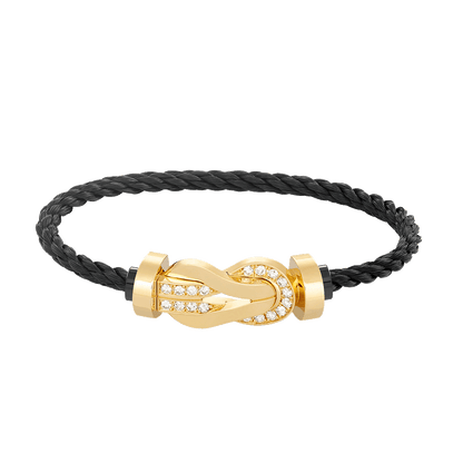 ¡®AuraJewelry¡¯CHANCE LARGE 8 FIGURE BUCKLE HALF DIAMOND BRACELET GOLD