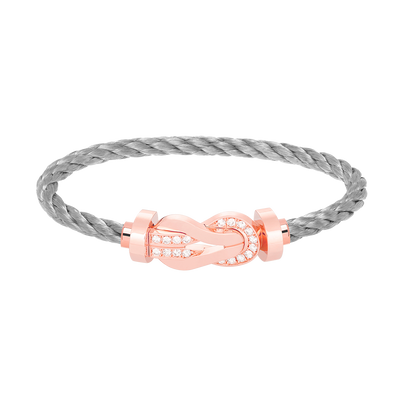 ¡®AuraJewelry¡¯CHANCE LARGE 8 FIGURE BUCKLE HALF DIAMOND BRACELET ROSE GOLD