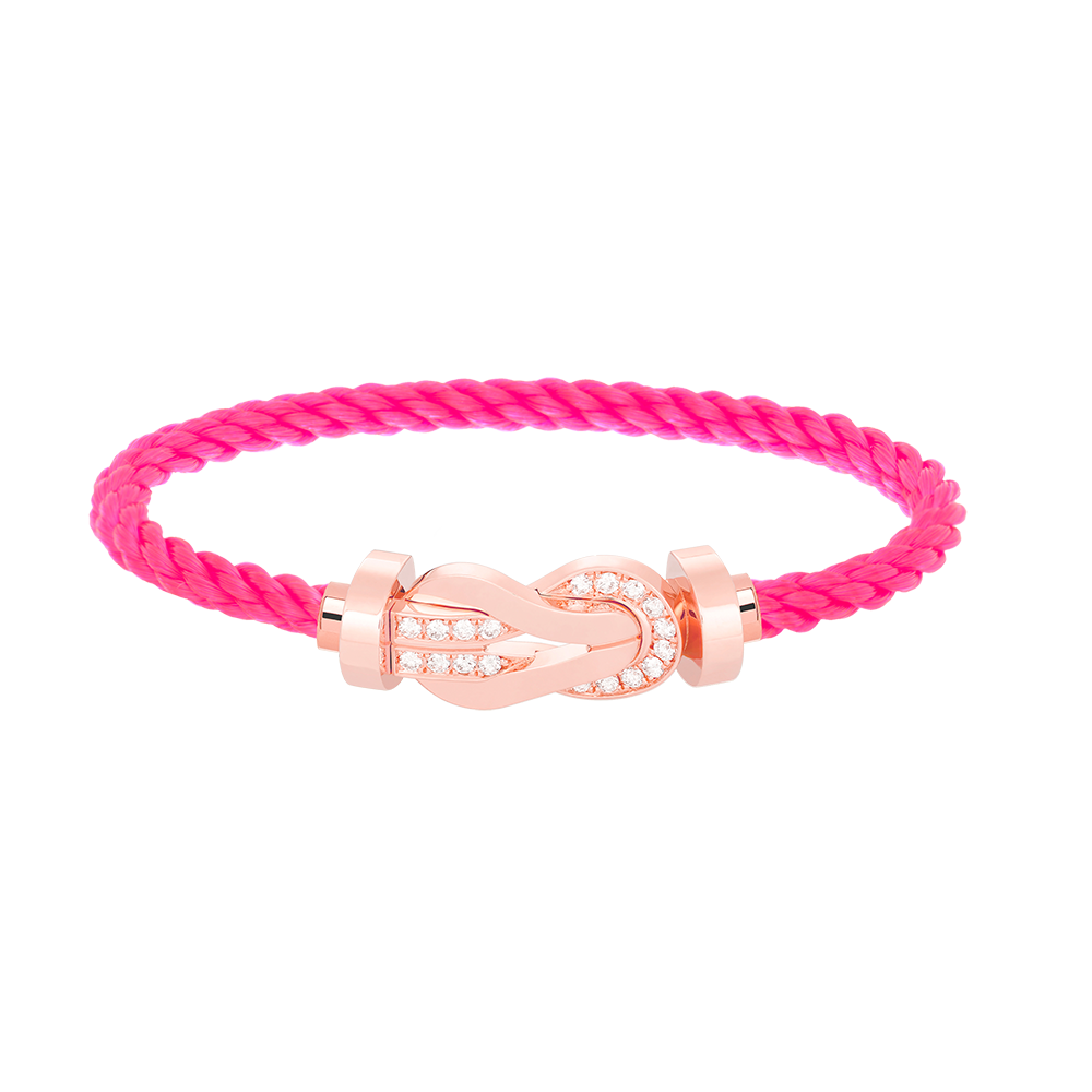 ¡®AuraJewelry¡¯CHANCE LARGE 8 FIGURE BUCKLE HALF DIAMOND BRACELET ROSE GOLD