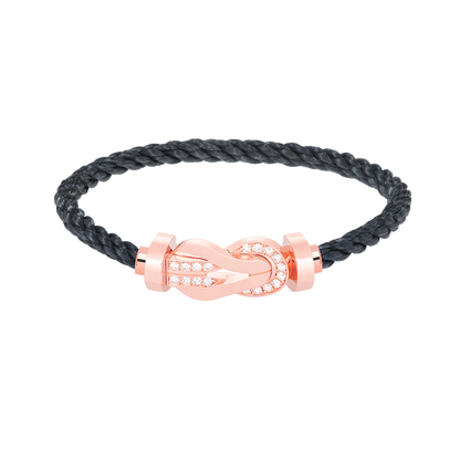 ¡®AuraJewelry¡¯CHANCE LARGE 8 FIGURE BUCKLE HALF DIAMOND BRACELET ROSE GOLD