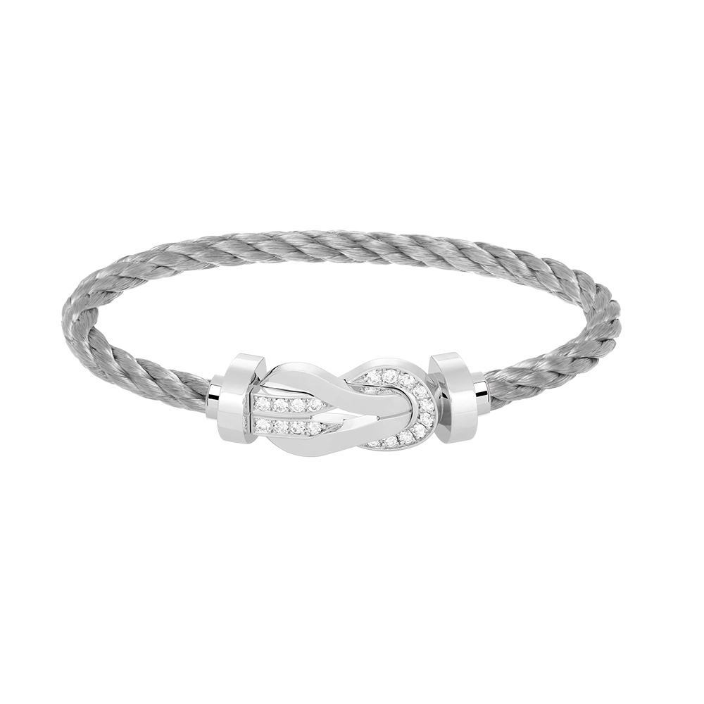 ¡®AuraJewelry¡¯CHANCE LARGE 8 FIGURE BUCKLE HALF DIAMOND BRACELET SILVER