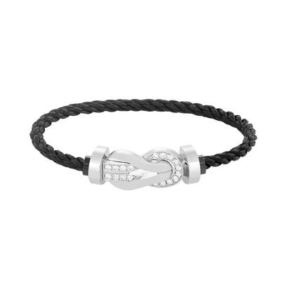 ¡®AuraJewelry¡¯CHANCE LARGE 8 FIGURE BUCKLE HALF DIAMOND BRACELET SILVER