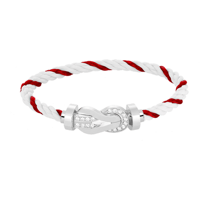 ¡®AuraJewelry¡¯CHANCE LARGE 8 FIGURE BUCKLE HALF DIAMOND BRACELET SILVER