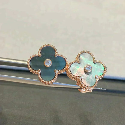 ¡®AuraJewelry¡¯CLOVER MEDIUM 1 MOTIFS GRAY MOP  DIAMOND EARRINGS