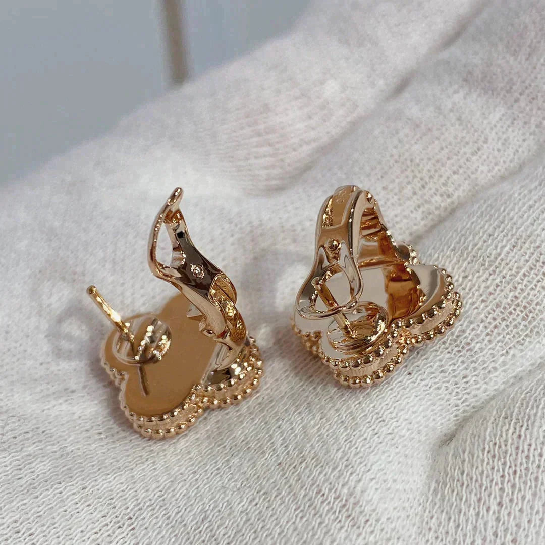 ¡®AuraJewelry¡¯CLOVER MEDIUM 1 MOTIFS CARNELIAN  DIAMOND earrings