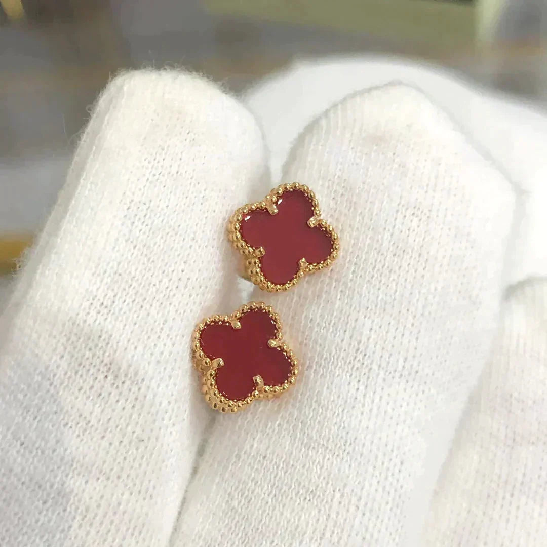 ¡®AuraJewelry¡¯CLOVER MINI 9.5MM CARNELIAN EARRINGS