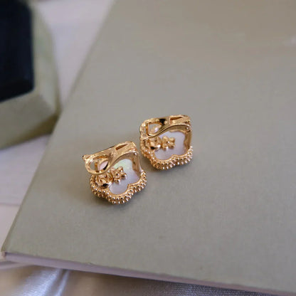 [AuraJewelry]LUCKY WHITE MOP EARRINGS