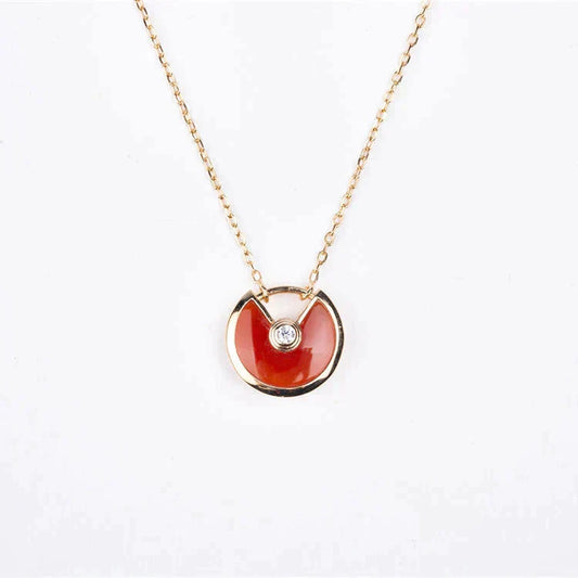 ¡®AuraJewelry¡¯AMULETTE GOLD CARNELIAN ONYX NECKLACE
