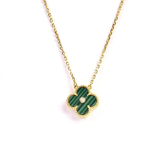 ¡®AuraJewelry¡¯CLOVER 15MM DIAMOND TURQUOISE NECKLACE