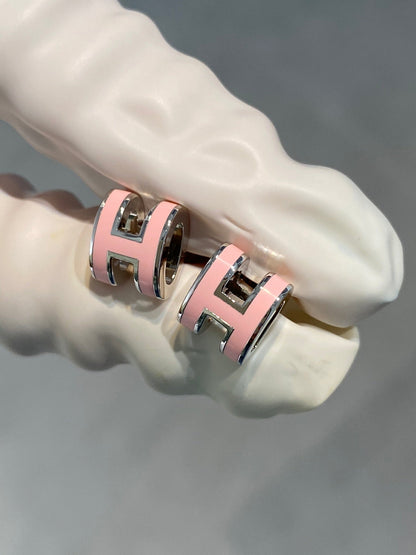 ¡®AuraJewelry¡¯MINI POP H SILVER EARRINGS PINK