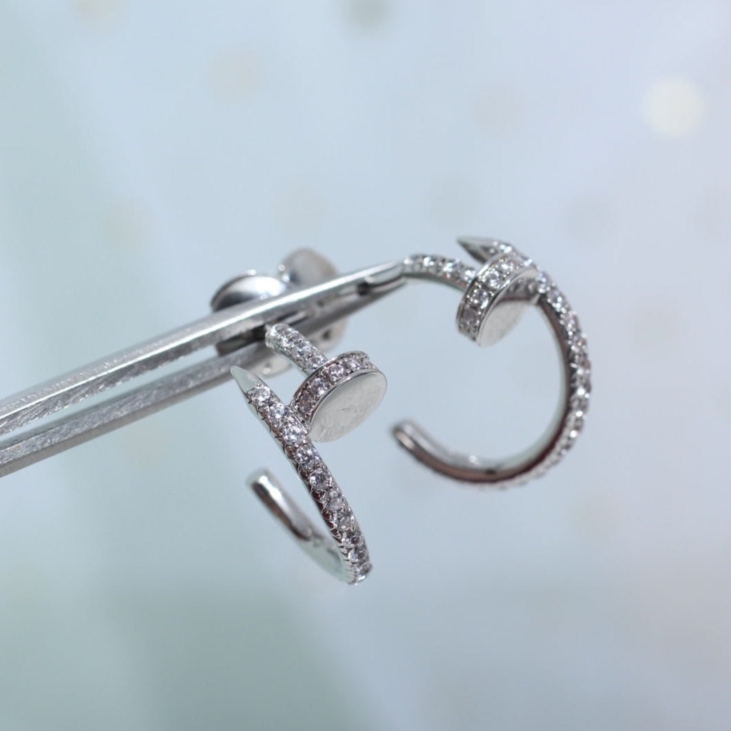 ¡®AuraJewelry¡¯JUSTE EARRINGS 12.75MM SILVER DIAMOND