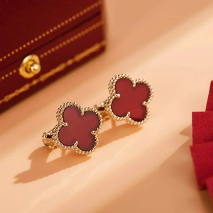 ¡®AuraJewelry¡¯CLOVER MEDIUM 1 MOTIFS CARNELIAN  EARRINGS