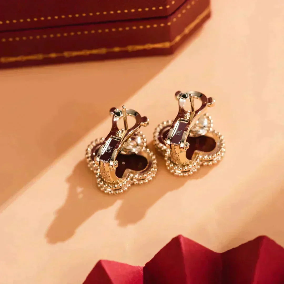 ¡®AuraJewelry¡¯CLOVER MEDIUM 1 MOTIFS CARNELIAN  EARRINGS