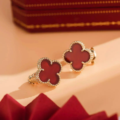 ¡®AuraJewelry¡¯CLOVER MEDIUM 1 MOTIFS CARNELIAN  EARRINGS