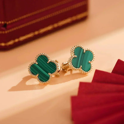 ¡®AuraJewelry¡¯CLOVER MEDIUM 1 MOTIFS MALACHITE  EARRINGS