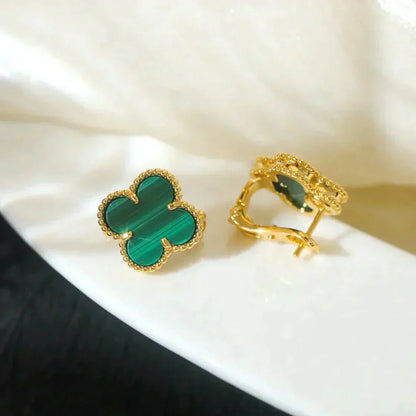 ¡®AuraJewelry¡¯CLOVER MEDIUM 1 MOTIFS MALACHITE  EARRINGS