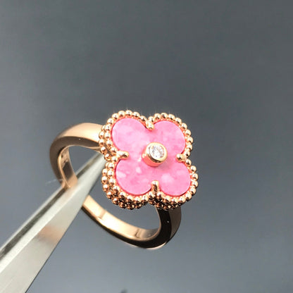 ¡®AuraJewelry¡¯CLOVER RHODONITE ROSE GOLD RING