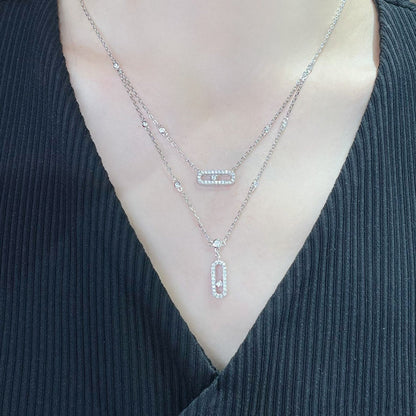 [AuraJewelry]MOVE 2 ROW DIAMOND NECKLACE
