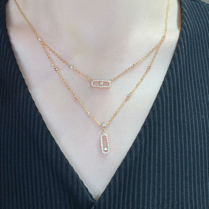 [AuraJewelry]MOVE 2 ROW DIAMOND NECKLACE
