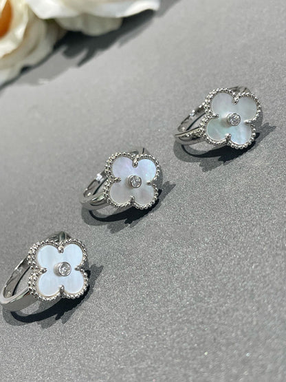 ¡®AuraJewelry¡¯CLOVER SILVER MOP DIAMOND RING