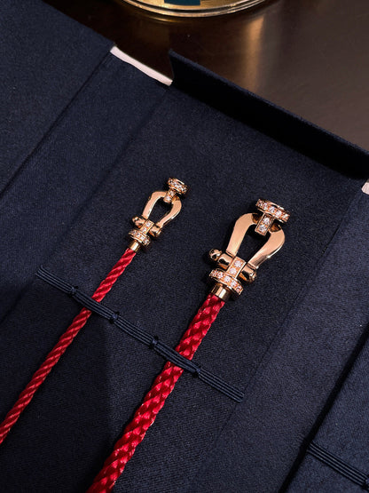 ¡®AuraJewelry¡¯FORCE 10 HALF DIAMOND PINK GOLD RED CORDERI LARGE AND MEDIUM MODEL