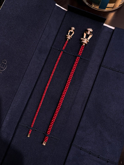 ¡®AuraJewelry¡¯FORCE 10 HALF DIAMOND PINK GOLD RED CORDERI LARGE AND MEDIUM MODEL