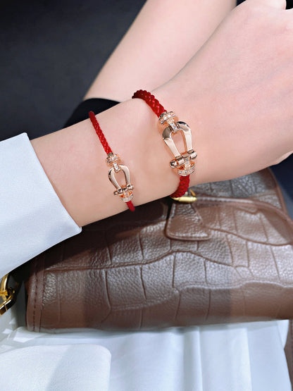 ¡®AuraJewelry¡¯FORCE 10 HALF DIAMOND PINK GOLD RED CORDERI LARGE AND MEDIUM MODEL