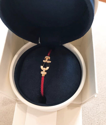 ¡®AuraJewelry¡¯FORCE 10 HALF DIAMOND PINK GOLD RED CORDERI LARGE AND MEDIUM MODEL