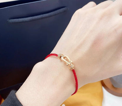 ¡®AuraJewelry¡¯FORCE 10 HALF DIAMOND PINK GOLD RED CORDERI LARGE AND MEDIUM MODEL