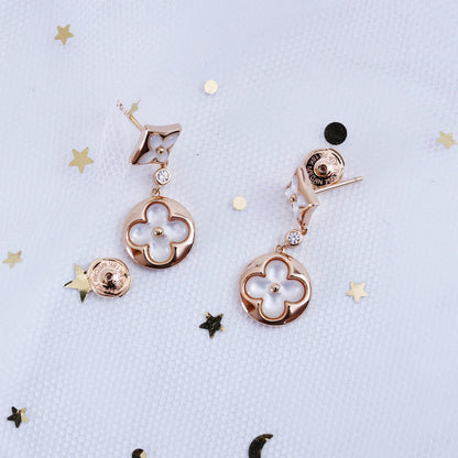 ¡®AuraJewelry¡¯STAR AND SUN PINK GOLD MOP DROP EARRINGS
