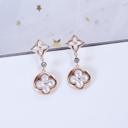 ¡®AuraJewelry¡¯STAR AND SUN PINK GOLD MOP DROP EARRINGS