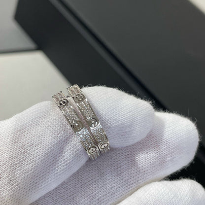 ¡®AuraJewelry¡¯LOVE DIAMOND SILVER HOOP EARRINGS