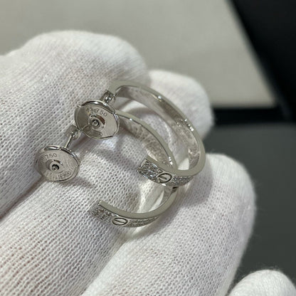 ¡®AuraJewelry¡¯LOVE DIAMOND SILVER HOOP EARRINGS