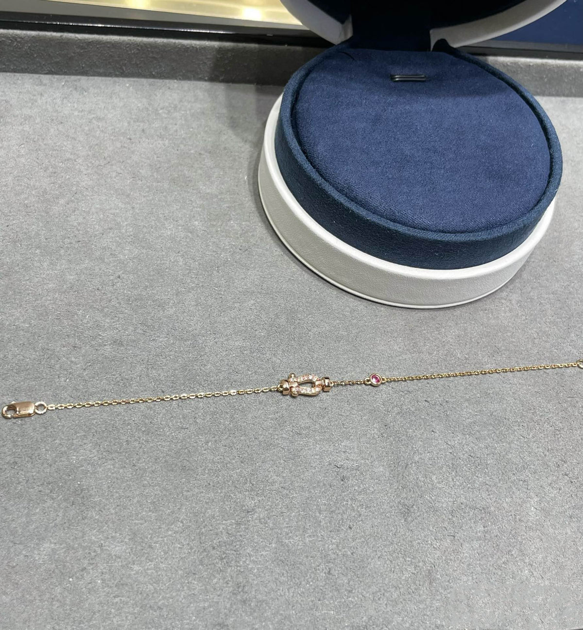 ¡®AuraJewelry¡¯FORCE 10 DIAMOND CHAIN LINK PINK GOLD BRACELET