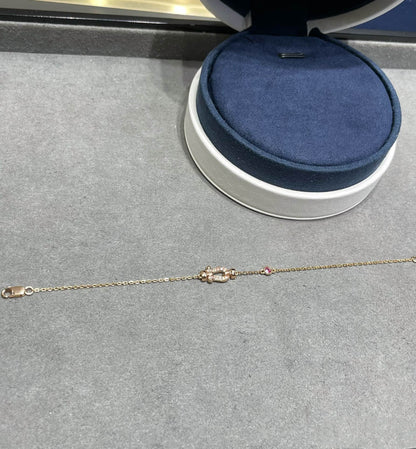¡®AuraJewelry¡¯FORCE 10 DIAMOND CHAIN LINK PINK GOLD BRACELET