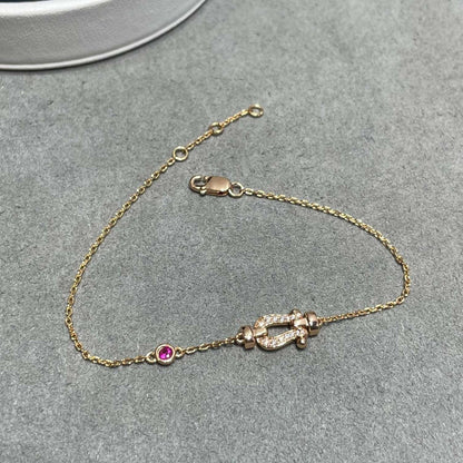 ¡®AuraJewelry¡¯FORCE 10 DIAMOND CHAIN LINK PINK GOLD BRACELET
