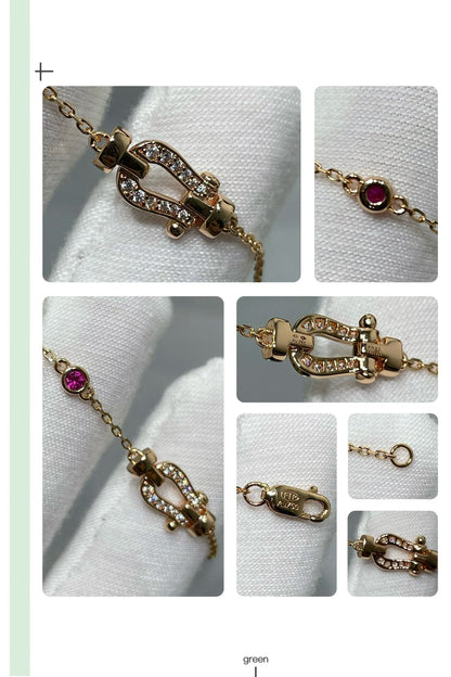 ¡®AuraJewelry¡¯FORCE 10 DIAMOND CHAIN LINK PINK GOLD BRACELET