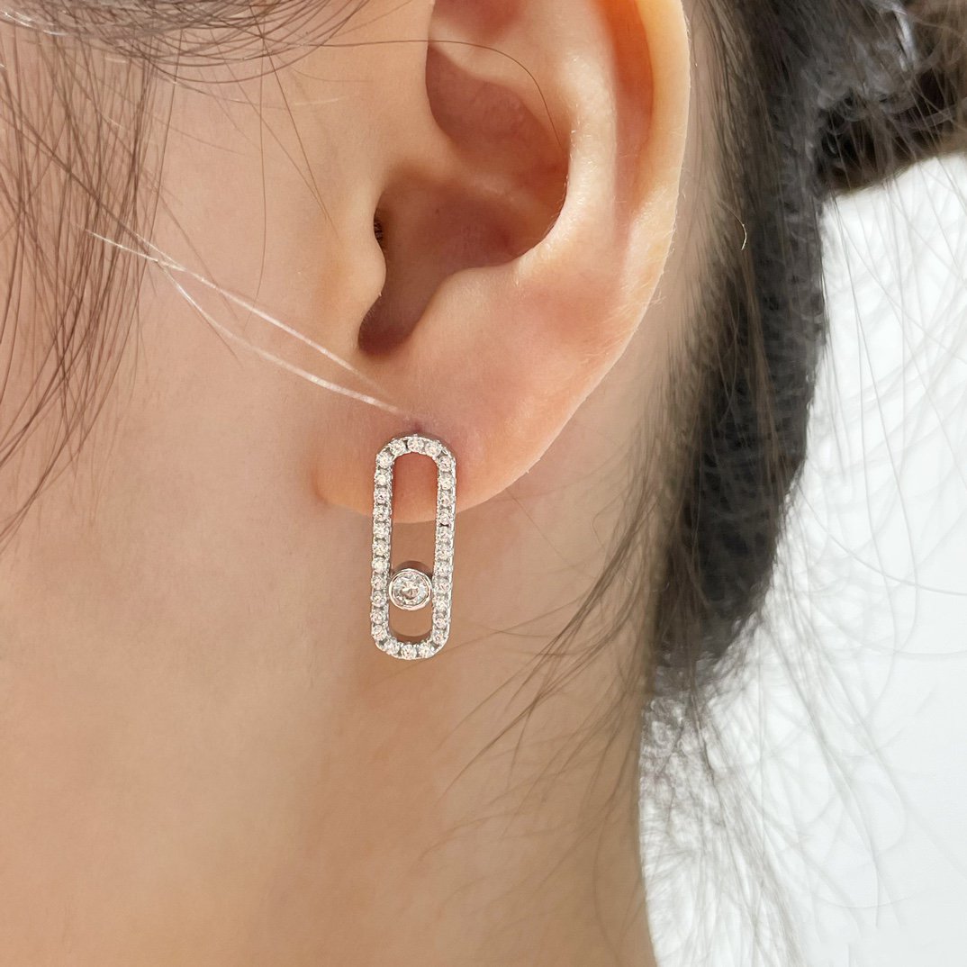 [AuraJewelry]MOVE UNO STUD DIAMOND PAVED EARRINGS