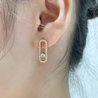 [AuraJewelry]MOVE UNO STUD DIAMOND PAVED EARRINGS