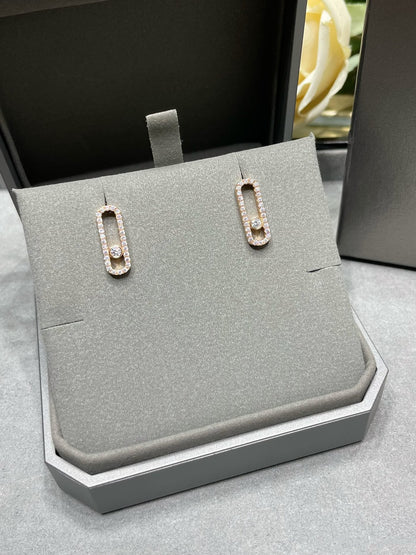 [AuraJewelry]MOVE UNO STUD DIAMOND PAVED EARRINGS