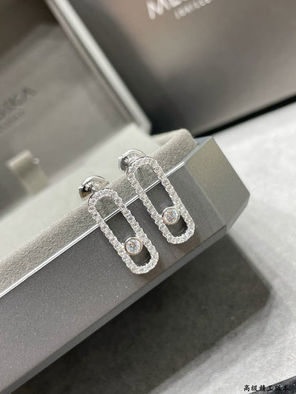 [AuraJewelry]MOVE UNO STUD DIAMOND PAVED EARRINGS