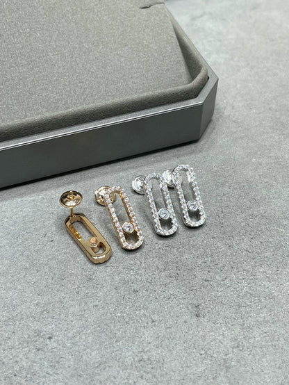 [AuraJewelry]MOVE UNO STUD DIAMOND PAVED EARRINGS