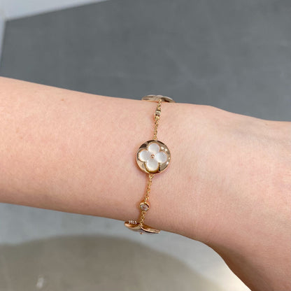 ¡®AuraJewelry¡¯STAR AND SUN 4 MOTIF WHITE MOP PINK GOLD BRACELET