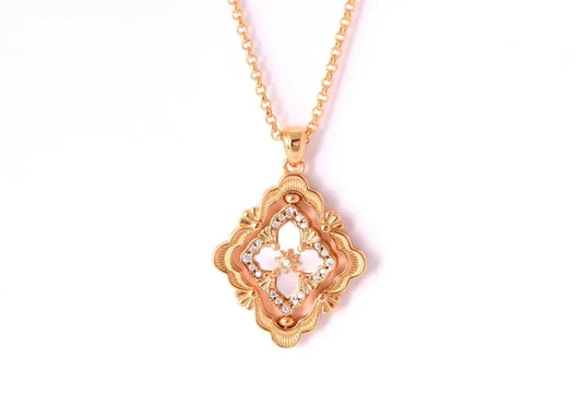 [AuraJewelry] B.C.L ENAMEL ROTATING SINGLE-DIAMOND NECKLACE£¨Various colors£©