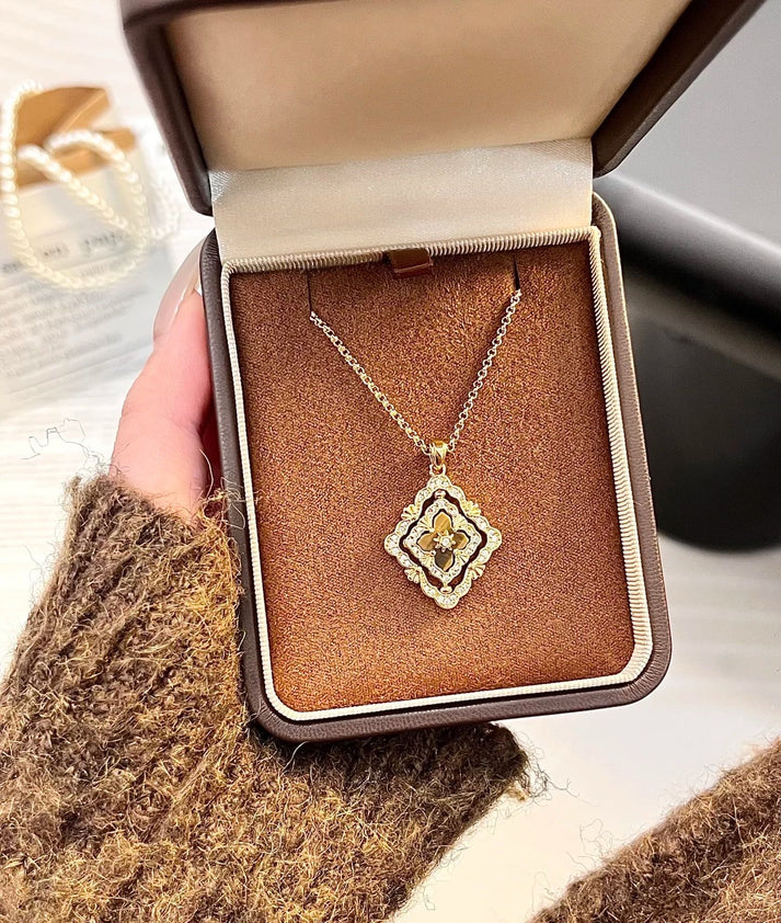 [AuraJewelry] B.C.L ENAMEL ROTATING SINGLE-DIAMOND NECKLACE£¨Various colors£©