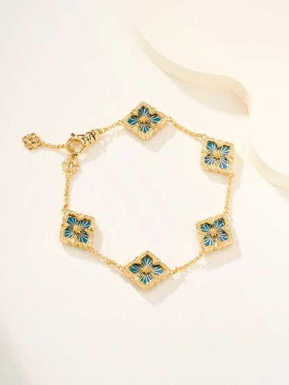 [AuraJewelry]B.C.L ENAMELED Five-Flower Bracelet£¨Various Colors)